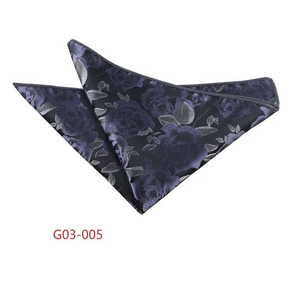Trendy Brown Pocket Square Men Fashion Navy Flower Striped Handkerchief Small Scarf Wedding Party Suit Accessories Elegant HankyX240921