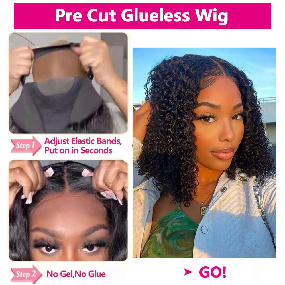 Queenlike Water Wave Ready To Wear Glueless Human Hair Wig 4x4 Cut Pre Plucked Lace Closure Wigs for Women 10-16 inch Remy