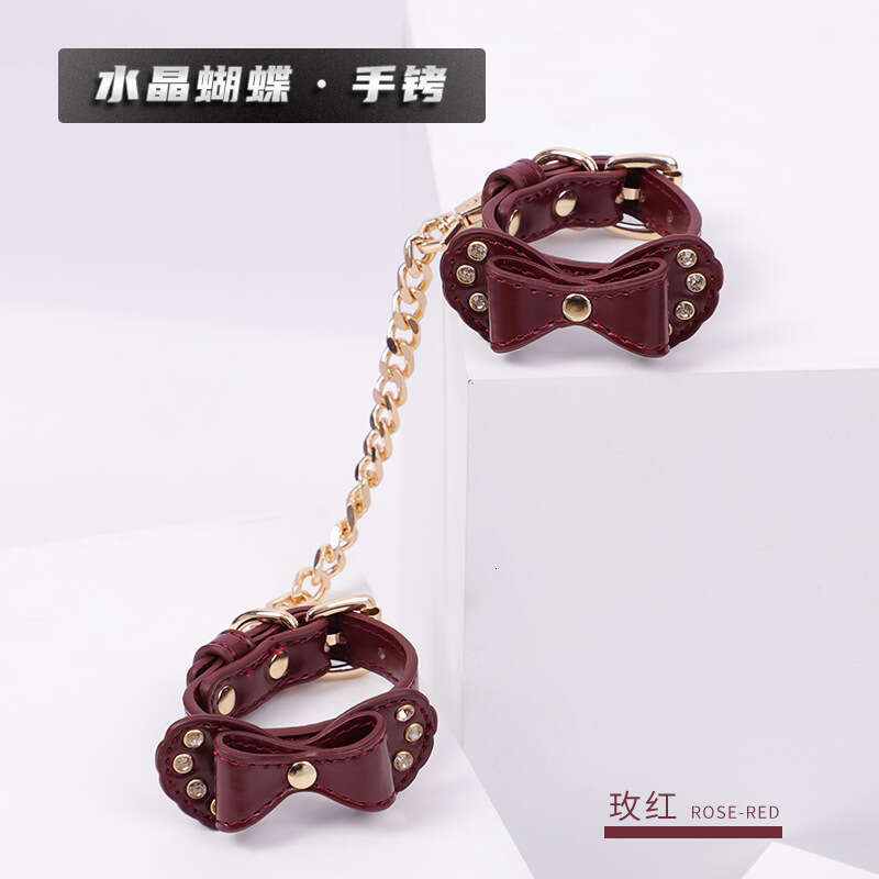 High end SM props, torture equipment, PU bound handcuffs, retro diamond studded bow, erotic handcuffs, alternative adult products