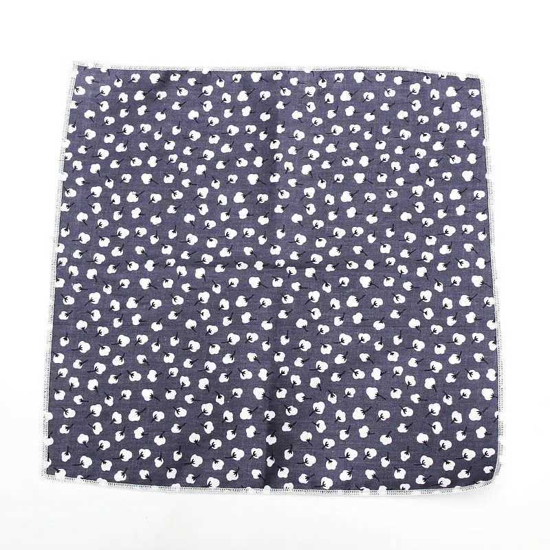 New Floral Printed Soft Handkerchief Cotton Men Hankies Wedding Banquet Party Pocket Square Flower Gift Accessory High QualityX240921