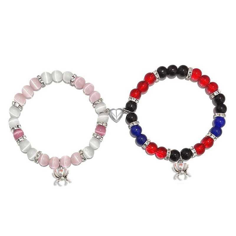Matching Spider Bracelets for Couples Heart Magnets Attract Charm Friendship Bracelets Gifts for Romantic Couples JewelryX240921