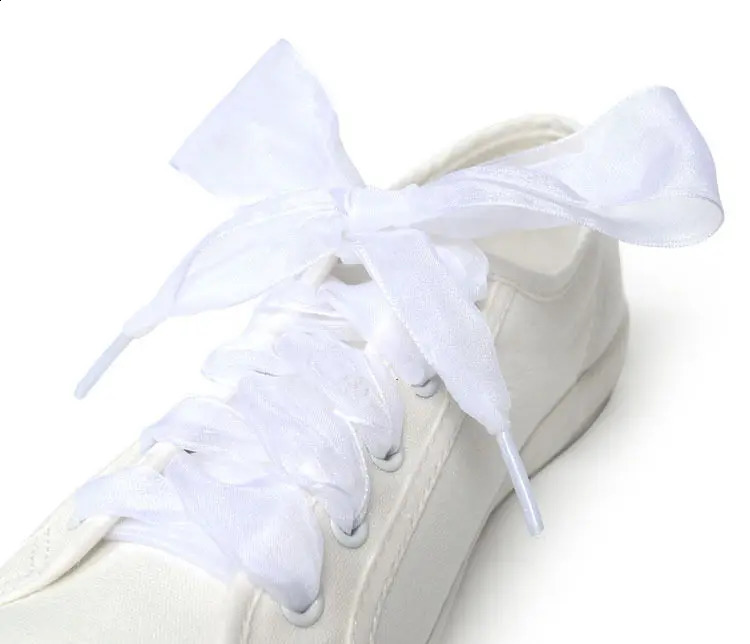 1 pair of 2.5cm wide organic shoelaces 120cm flat silk satin strap canvas sports shoe laces transparent shoelaces 240919
