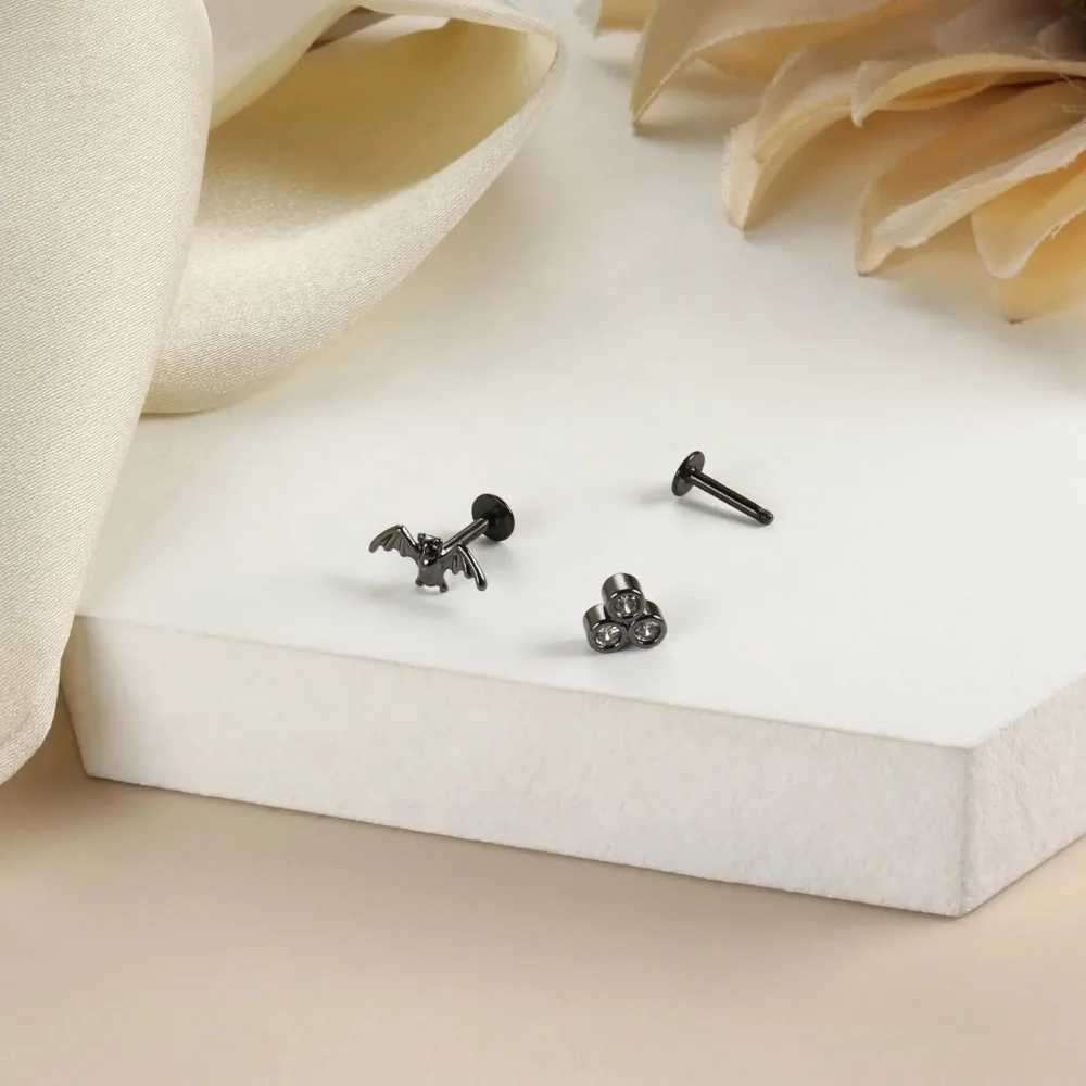 FINREZIO 1Pc Punk Tragus Stainless Steel Piercing Jewelry for Women Men Helix Cartilage Conch Earring Nose Studs Medusa Labret Y240921