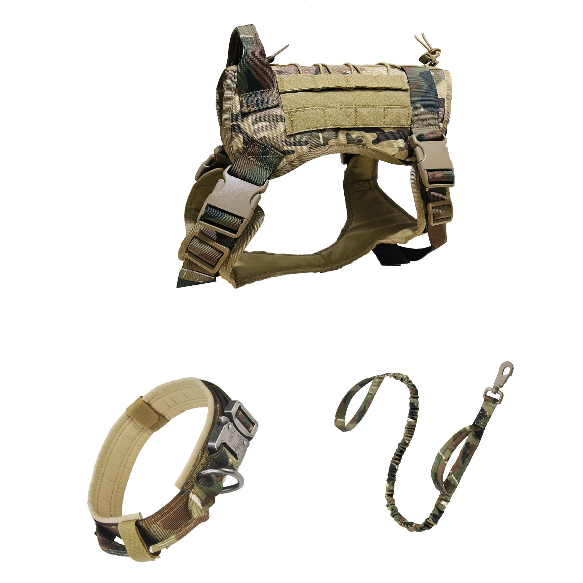 Halloween Outdoor dog Tactical Vest Nylon camo waistcoat with strap for medium and large dog tactical training