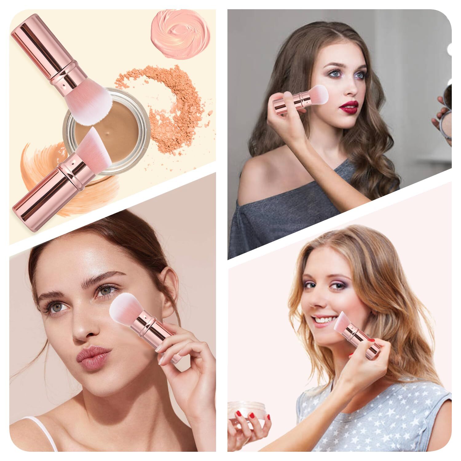 retractable spray gun kabuki brush suitable for all facial makeup and liquid foundation suitable for liquid face cream and foundation makeup aluminum 