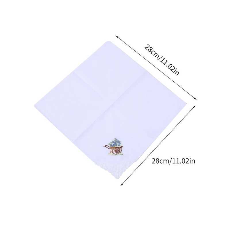 Pocket Hankie Gift for Adult Portable Square Handkerchief Multiuse Embroidery Floral Sweat Wipe Towel Women AccessoriesX240921