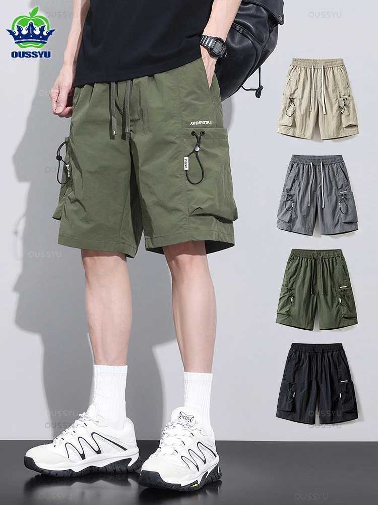 2024 New Summer Thin Shorts Pants Men Cargo Work Side Pockets Baggy Joggers Bermuda Knee Beach Short Pant Male Plus Size M-4XLX240921