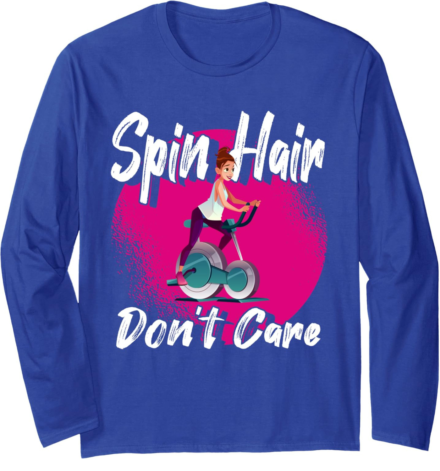Long Sleeve Shirts for Men sweatshirt Funny Spin Hair Dont Care Spin Class Cycling Cardio Workout Long Sleeve Tee Streetwear Casual tops clothes