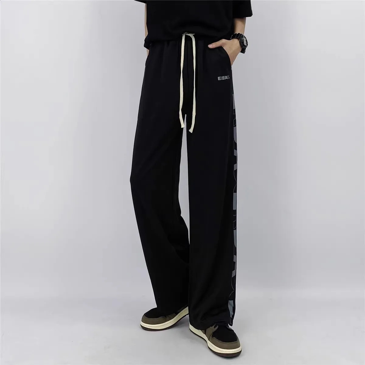 American street hiphop European and high sweatpants fashion vintage printed casual pants 240910