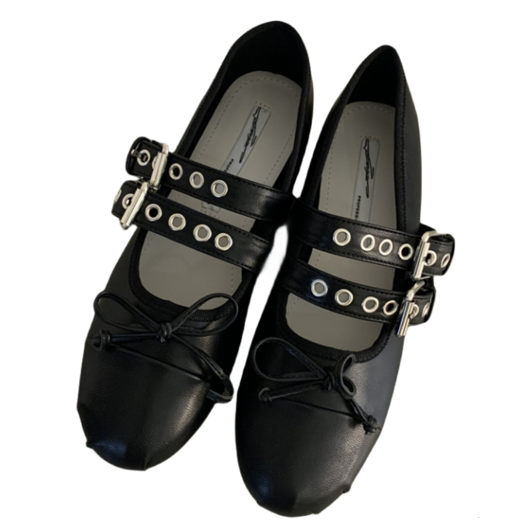 French bow ballet Mary Jane shallow mouth flat sole single shoes, 2024 autumn women's shoes