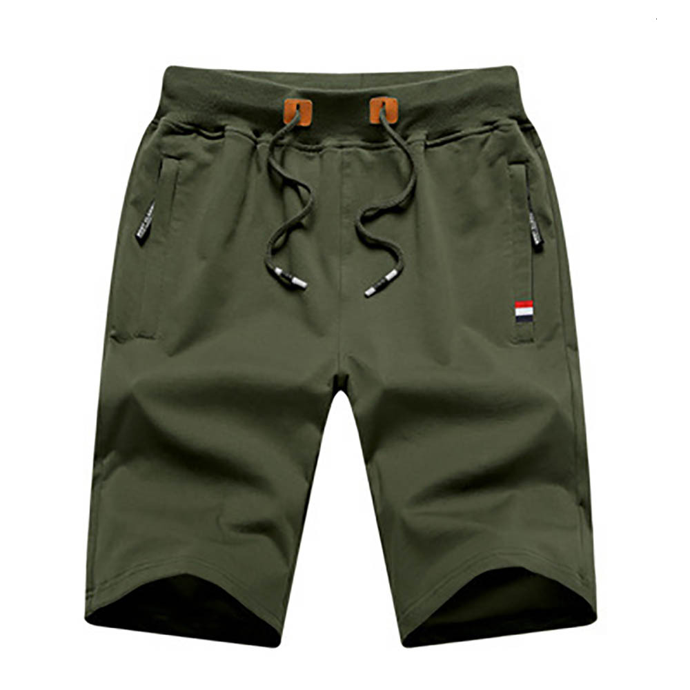 New Summer Male Fashion Casual Short Men's Solid Color Fiess Breathable Men Drawstring Shorts