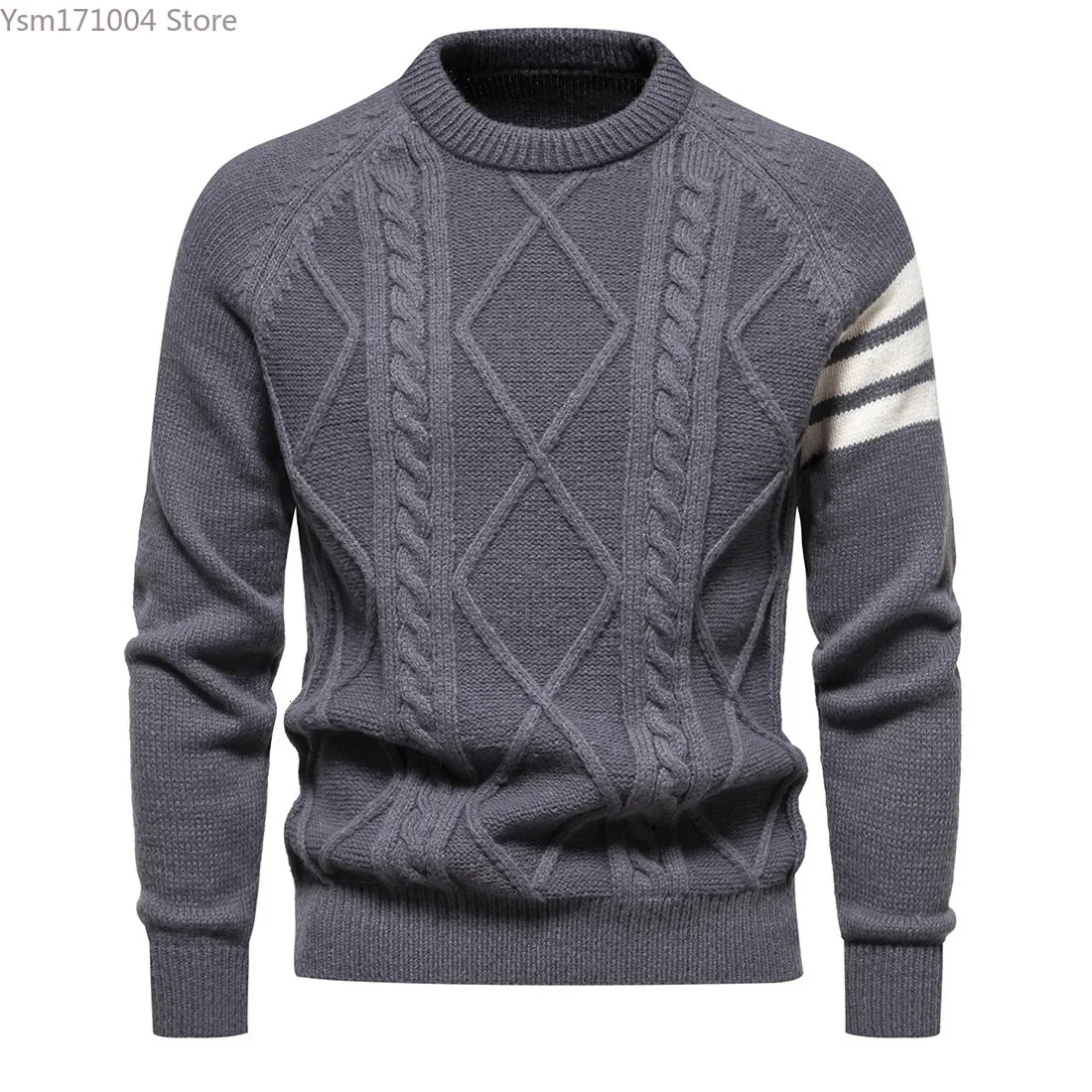 Spring Autumn New Mens Sweater High-Quality Round Neck Tight Casual Japanese Knitted Pullover Men Fashion Haruku Sweaters 3Xl