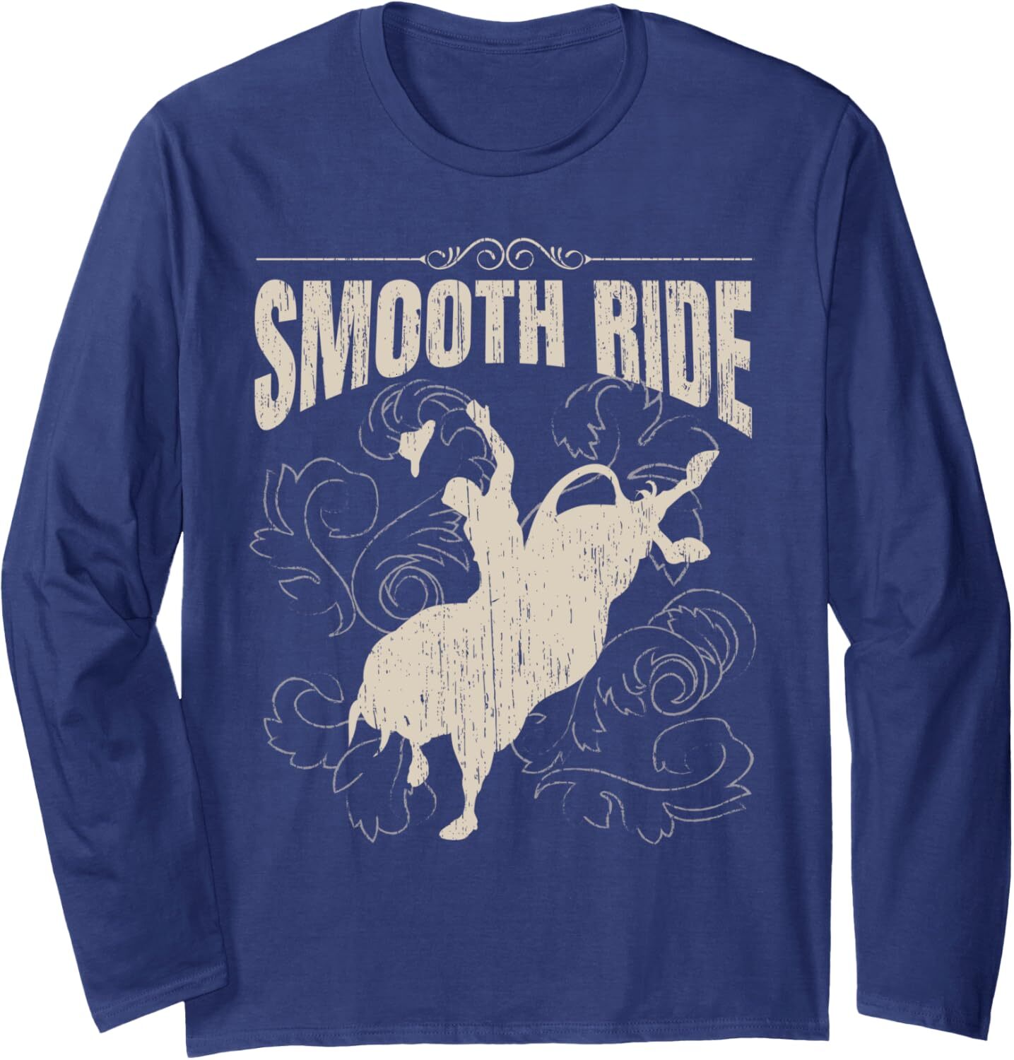 Long Sleeve Shirts for Men sweatshirt Smooth Ride Funny Rodeo Cool Bull Rider Cowboy Gift Long Sleeve Tee Streetwear Casual tops clothes