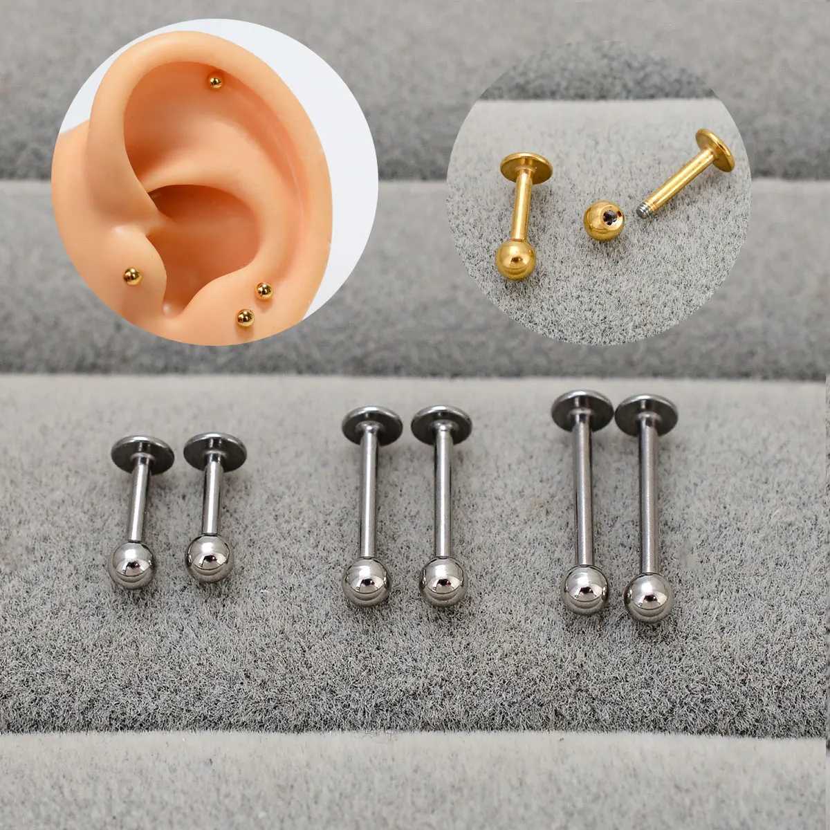 16G Stainless Steel Lip Rings Labret Nose Studs Piercing Monroe Men Nose Studs Ear Cartilage Tragus Helix Earring 6/8/10/12mm Y240921