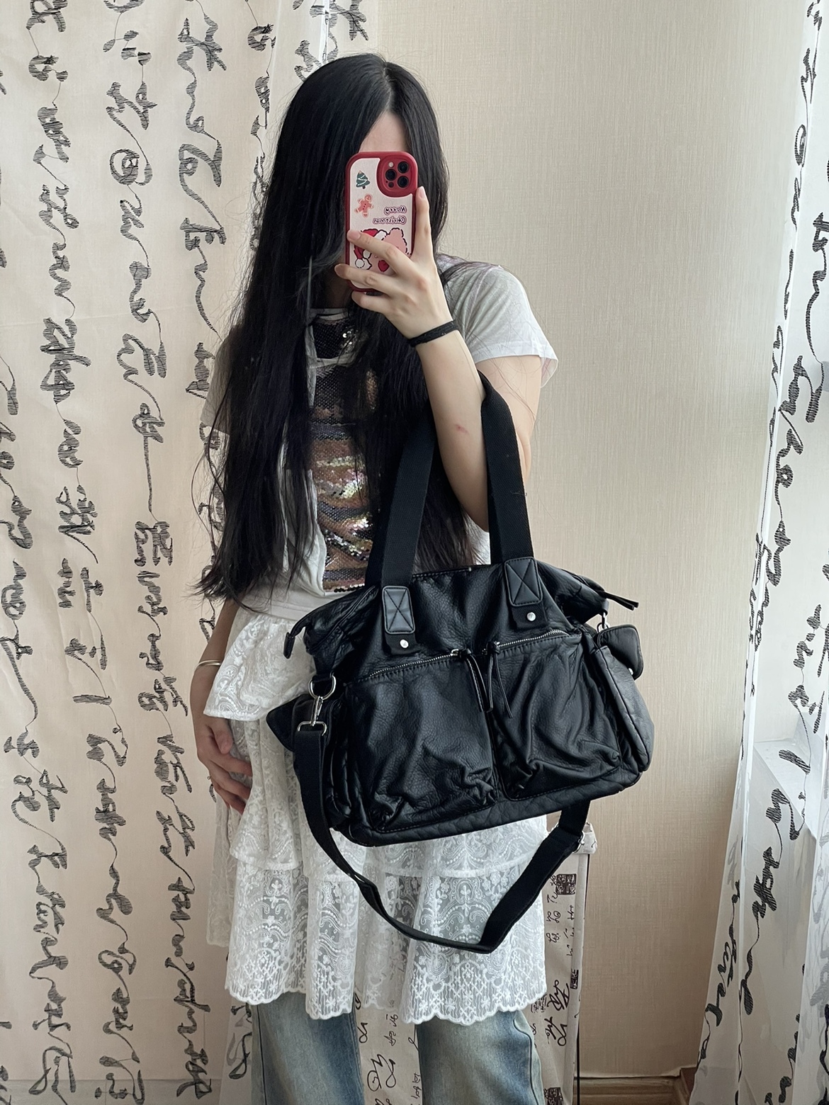Y2k Gothic Lolita Punk Shoulder Bags Haruku Women Girl Large Capacity Versatile Handbags Underarm Bag Totes Female