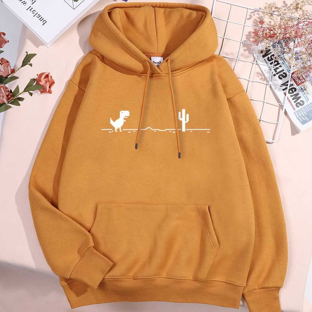 Network Malfunction Little Dinosaur Hoodie Mens New Thick Zipper Hoodie Cute Pocket Sweater Autumn Warm O-Nec Hoodie W240921