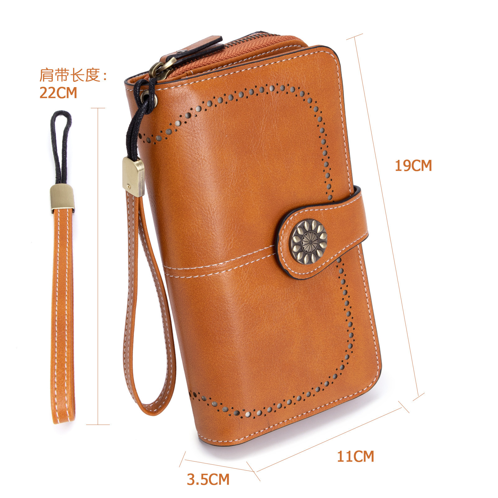 Hot selling anti magnetic long zippered women's leather wallet, new high-capacity handbag