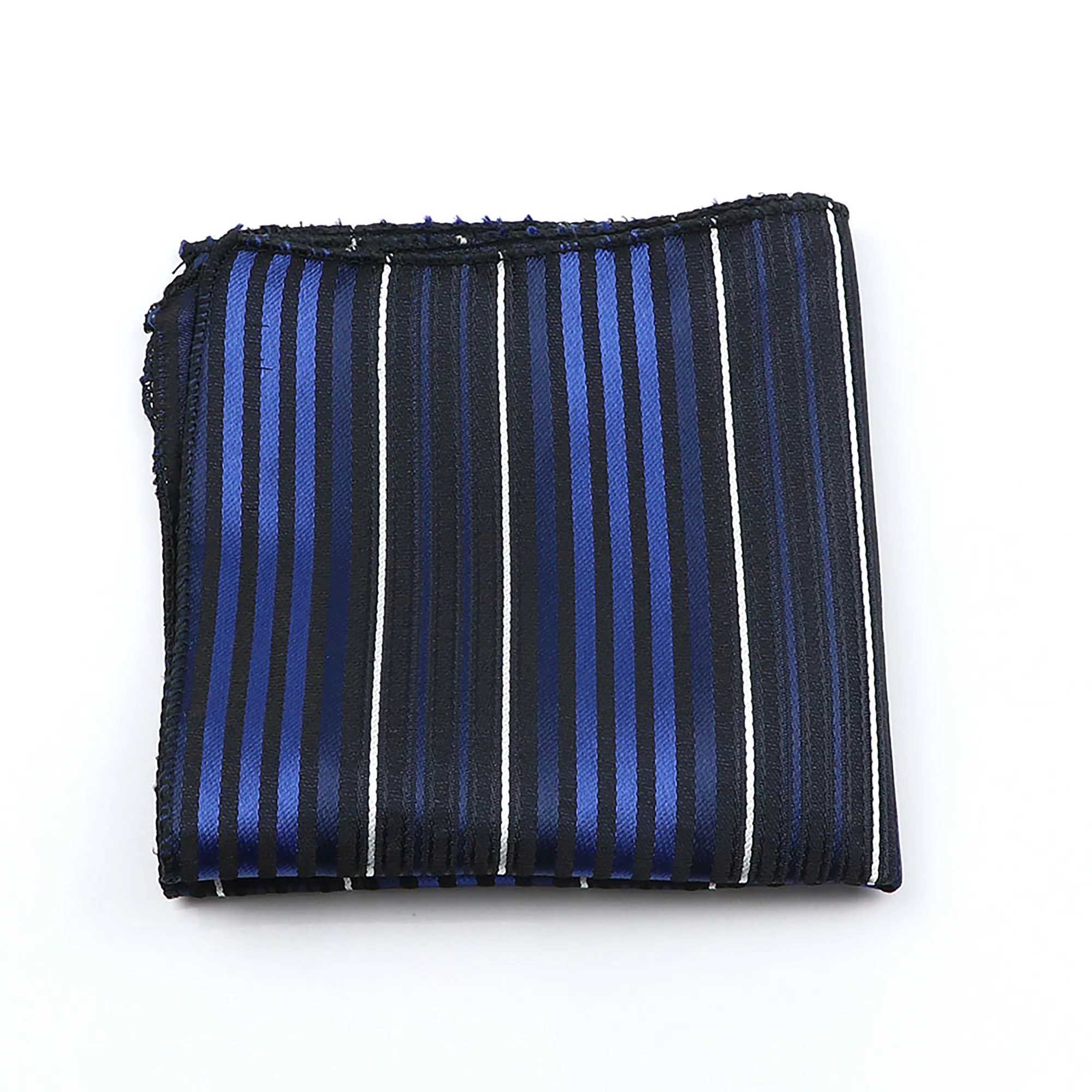 Soft Mens Pocket Squared 24 Width New Design Striped Plaid Dot Handkerchiefs Dark Blue Black Hankies Banquet Suit Accessory GiftX240921