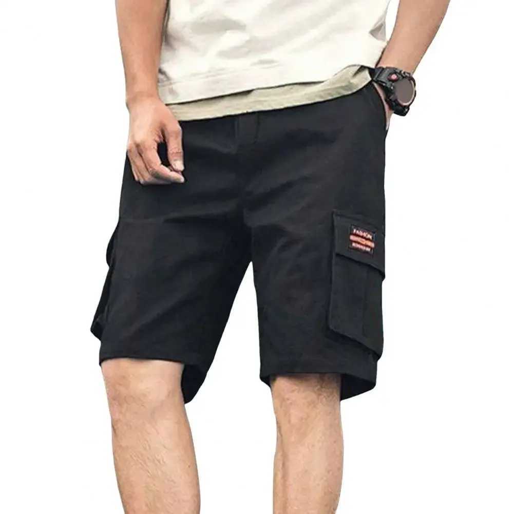 Elastic Waistband Men Shorts Mens Plus Size Cargo Shorts with Multiple Pockets Breathable Fabric Quick-drying for ComfortableX240921