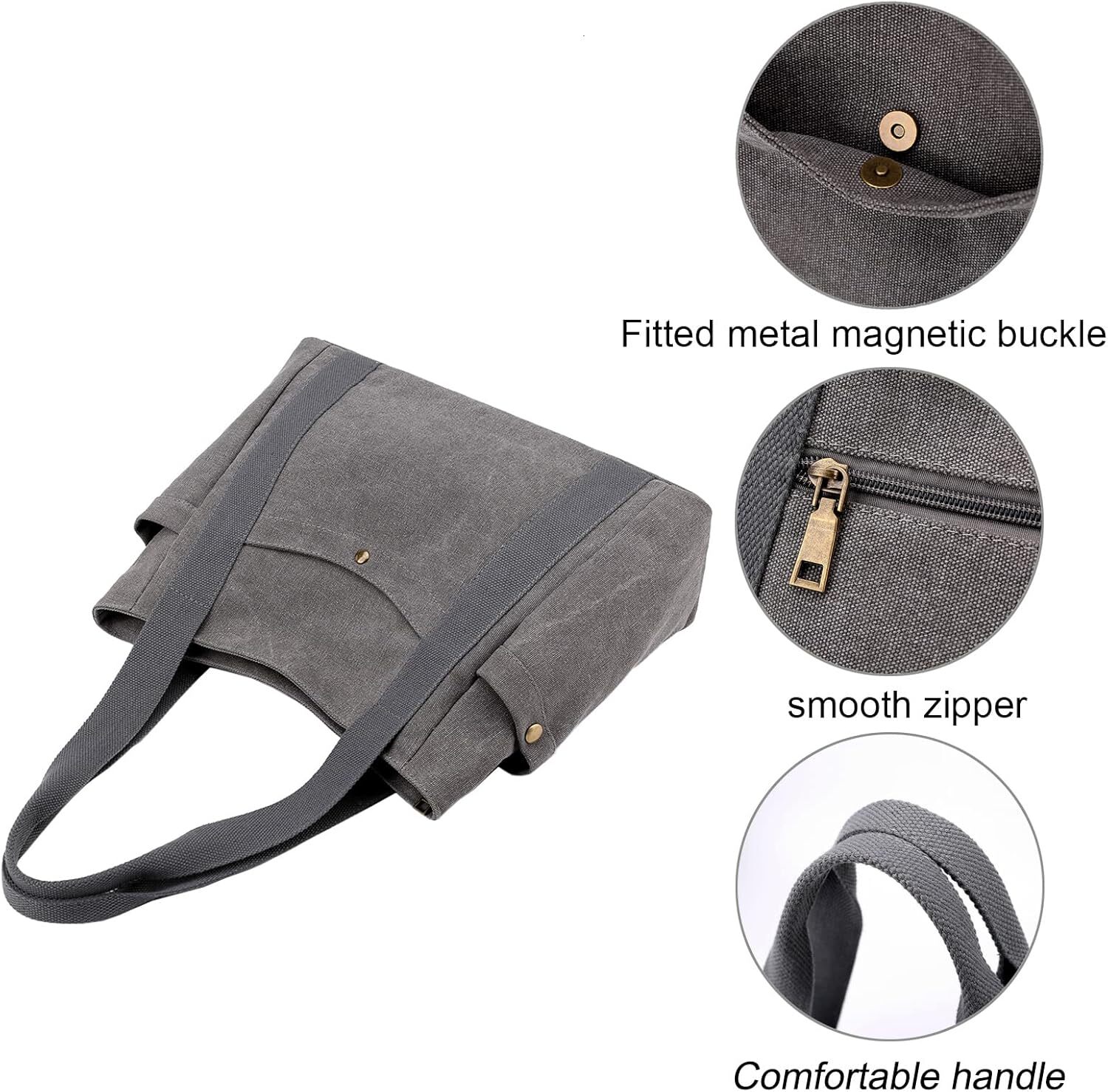 Ladies' canvas handbag with a handle on the top