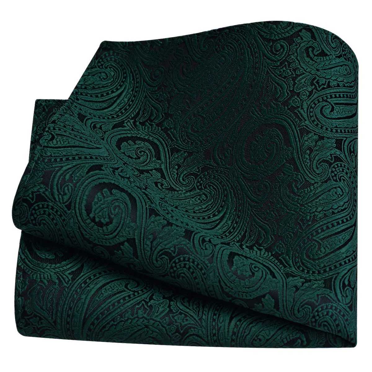 Ricnais Classic Silk Pattern Handle 25cm * 25cm Hanky Green Red Purple Orange Pocket Square Mens Wedding Business Party W240921
