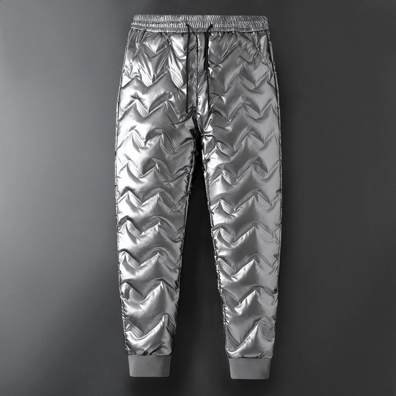 Quality Winter Thick Warm Cotton Down Pant Men Jogging Pants Casual Trousers Slim Windproof and Waterproof Men and Women Pants 240913