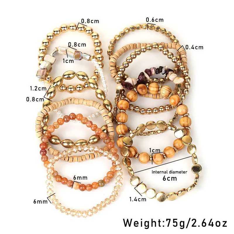 12pcs Fashion Boho Sandy Beach Style Beaded Bracelet Handmade Beach Party Elastic AnkletsX240921