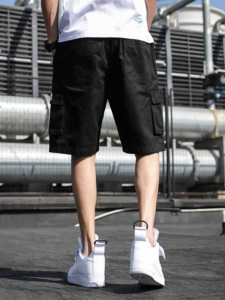 Summer Mens Cargo Shorts Cotton Loose Fit Big Size String Banding Men Short Pants Streetwear Casual Work Bermuda ShortsX240921