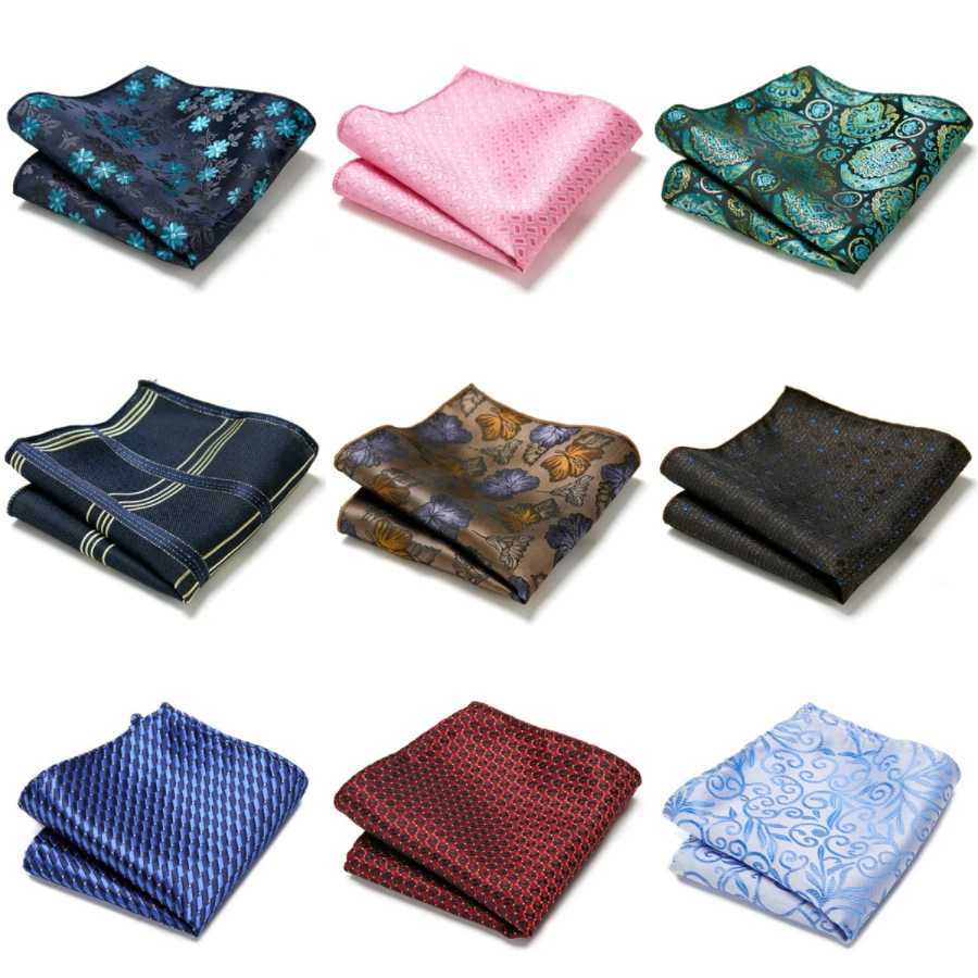 Pocket Square Handkerchief Nice Handmade Woven 100% Silk Hanky Pocket Square Printed hombre Pink Office Clothing accessoriesX240921