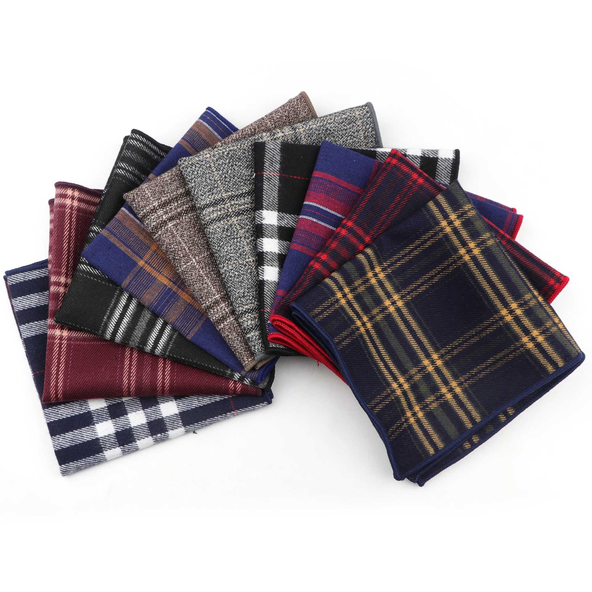 Striped Handkerchief Scarves Vintage Cotton Hankies Mens Pocket Square Handkerchiefs 23*23cm LengthX240921
