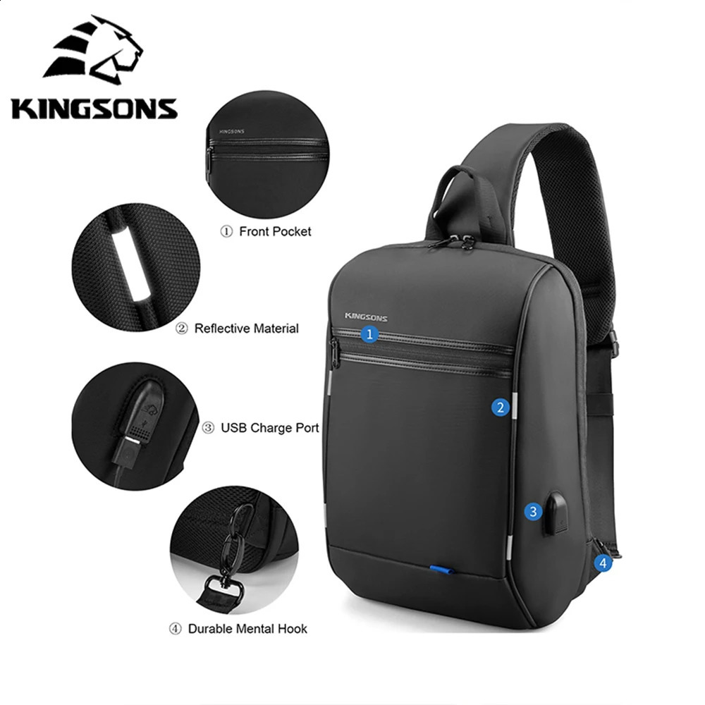 Kingsons Upgraded Waterproof One Shoulder Laptop Bag for Daily Use Junior Premium Minimalist Cool 240919