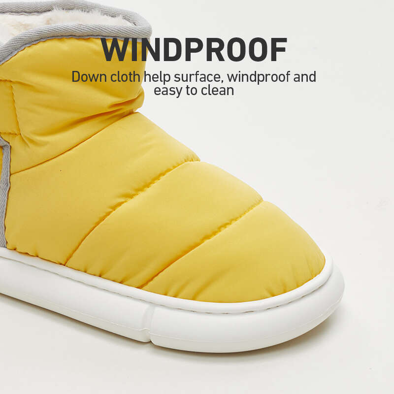 Winter Warm Boots Down High Top Plush Furry Cotton Home Indoor Outdoor Non-slip Soft Sole Women Men Couple Shoes