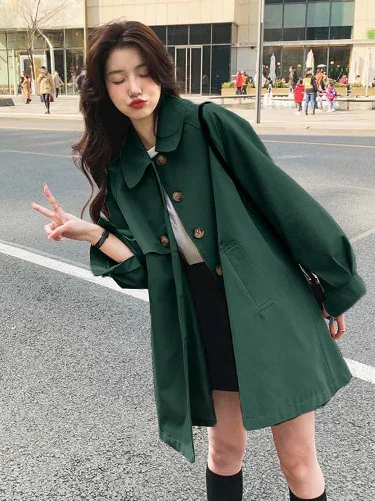 Classic Office Lady Trench Coats Formal Women Windbreake Jackets Spring Fall Outwear Long Sleeve Chaquetas NewX240921