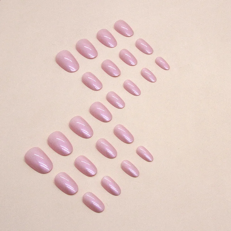24Pcs Short Fake Acrylic Press On Nails Set Removable Wearing False Nails Tips Decorated Artificial Realistic Nail Art Supplies 240914