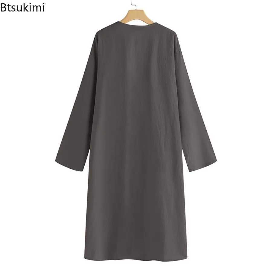 2024 New Womens Simple Temperament Cardigan Solid Long Trench Coats Fashion Casual V-neck Kimono Tops Women Long Jackets RobeX240921