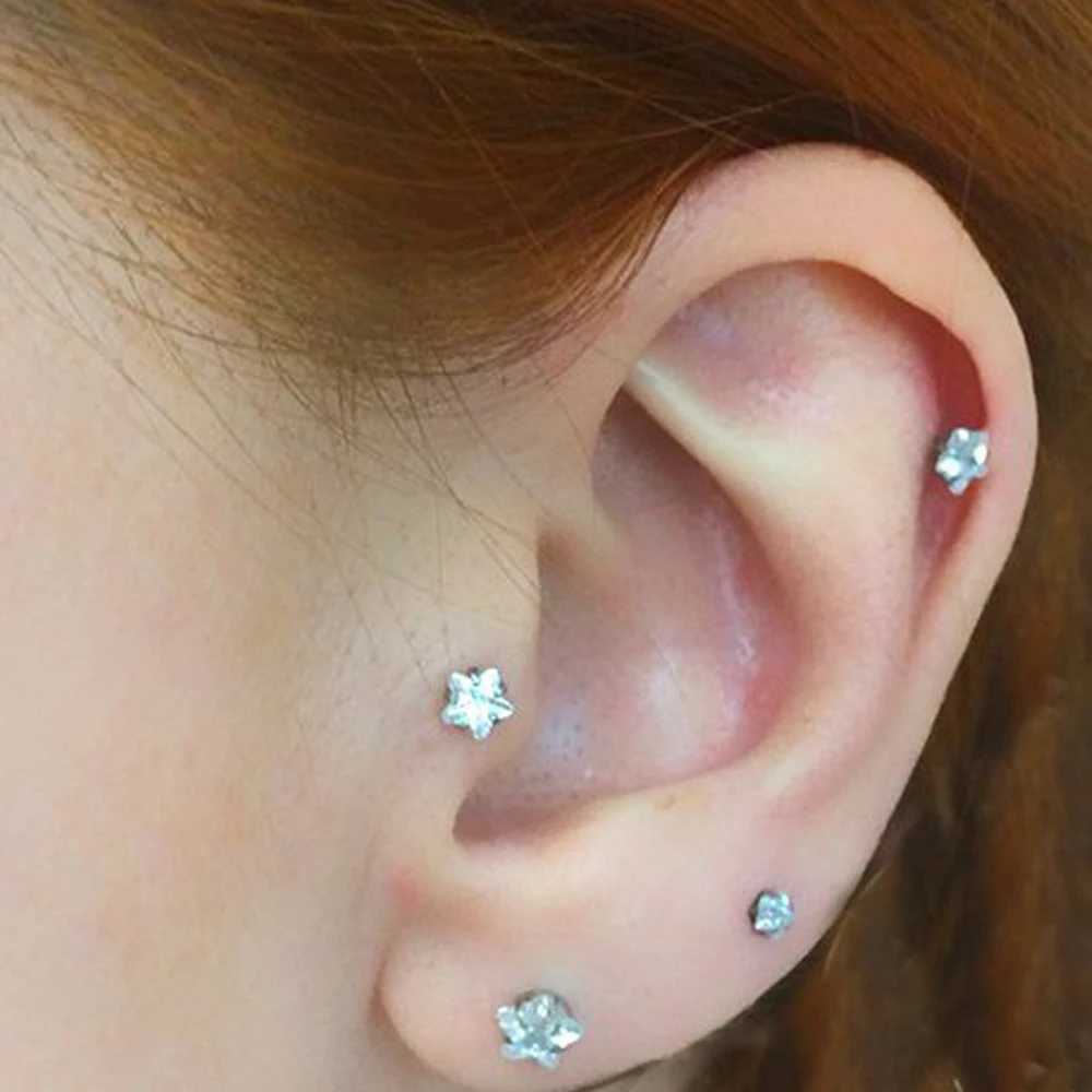 1pcs CZ Surgical Stainless Steel Labret Monroe Lip Ring Tragus Nail Helix Earring Stud Piercing Jewelry gift 16G Y240921