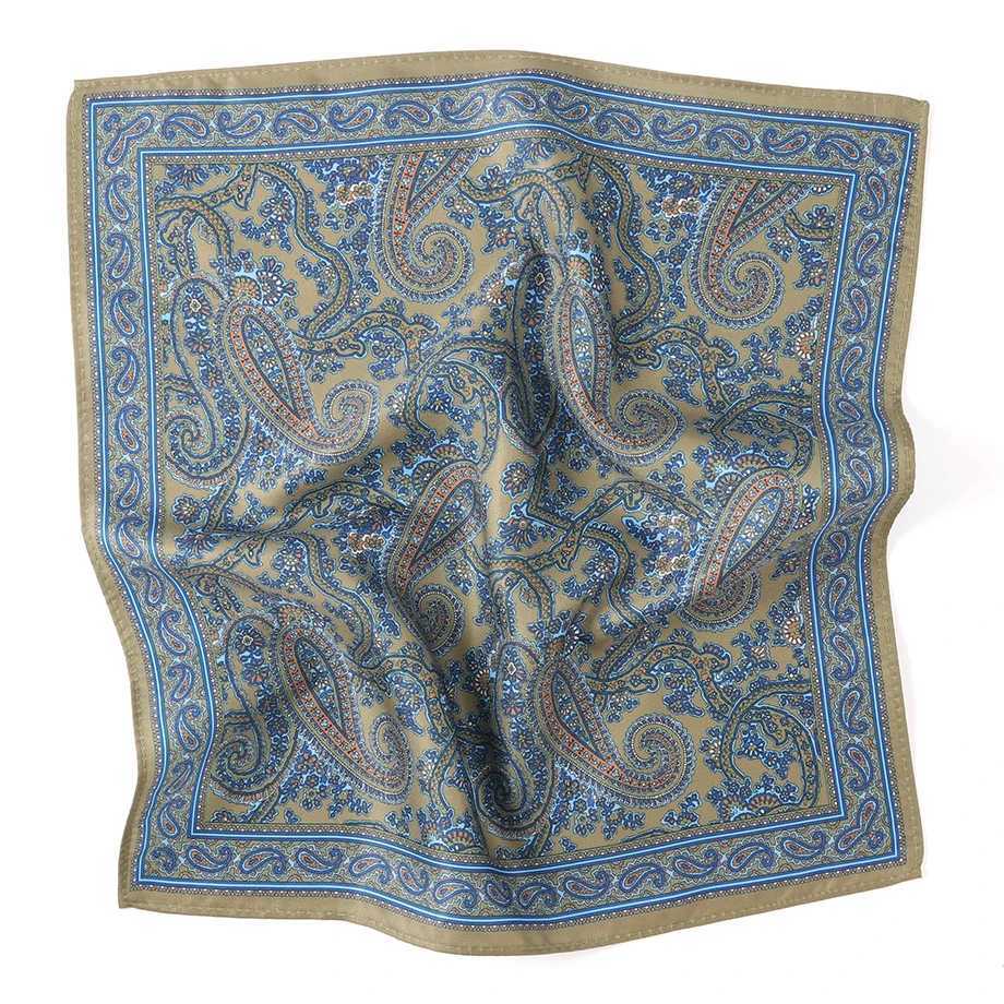 Customized Smith Mens Hanki Pocket Square Handle Polyester Paisley Flower Handle Square Scarf Wedding Party Gift W240921