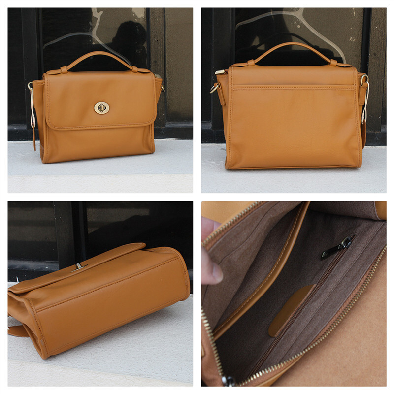Classic Messenger Bags Women Crossbody Natural Genuine Leather Handbags Designer Commuter Work Bag Female Flap Pocket Purses