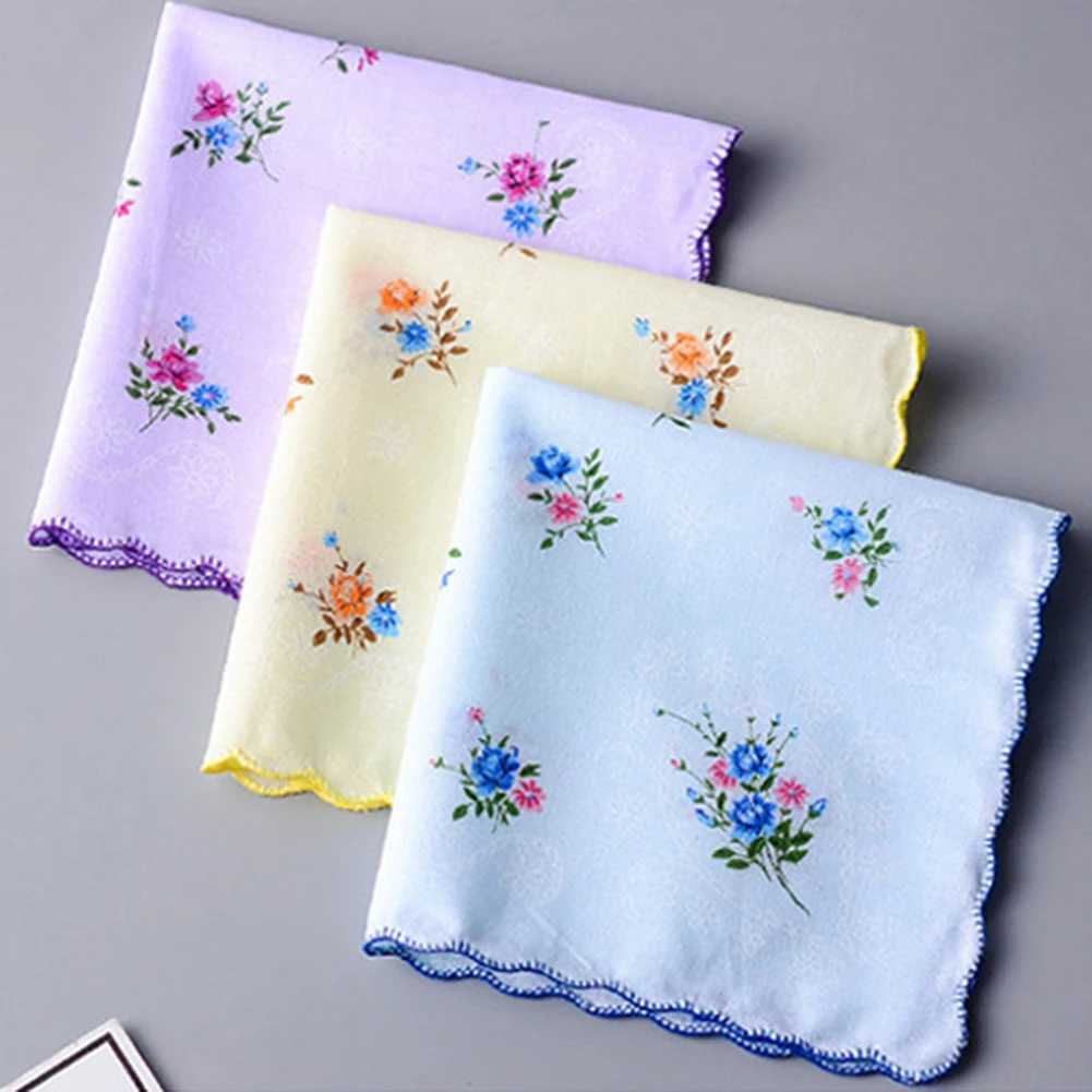 5Pcs Vintage Cotton Women Hankies Embroidered Butterfly Flower Hanky Floral Assorted Cloth Ladies Handkerchief Fabrics RandomX240921