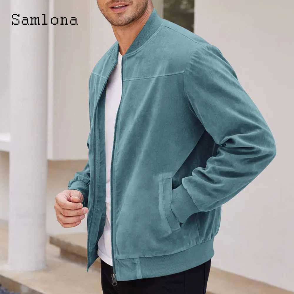 Mens Fashion Suede Jackets America and Europe Style Casual Pilot Jacket Mandarin Collar Zipper Coats Soft Basic Outerwear M240921