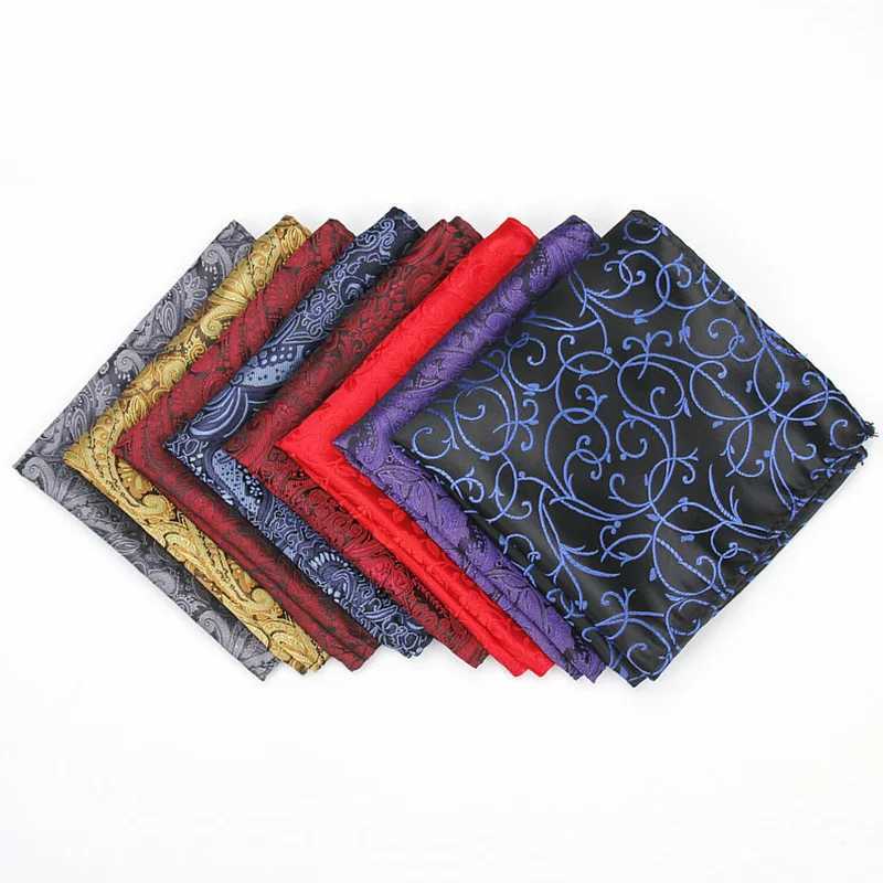 Mens silk screen pocket square handle solid color retro Hanji business set Hanji chest towel accessory 25 * 25cm W240921