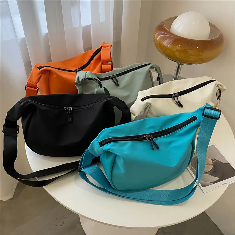 2024 Women Oxford Cloth Crossbody Dumpling Bag Lightweight Armpit Bsg with Adjustable Strap Casual Solid Color Hobo Shoulder 240919