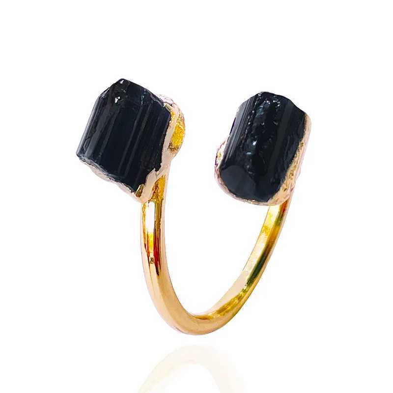 Irregular Natural Black Tourmaline Bracelet Men Handmade Braided Bad Energy Protection Crystal Bracelets Adjustable Jewelry X168X240921