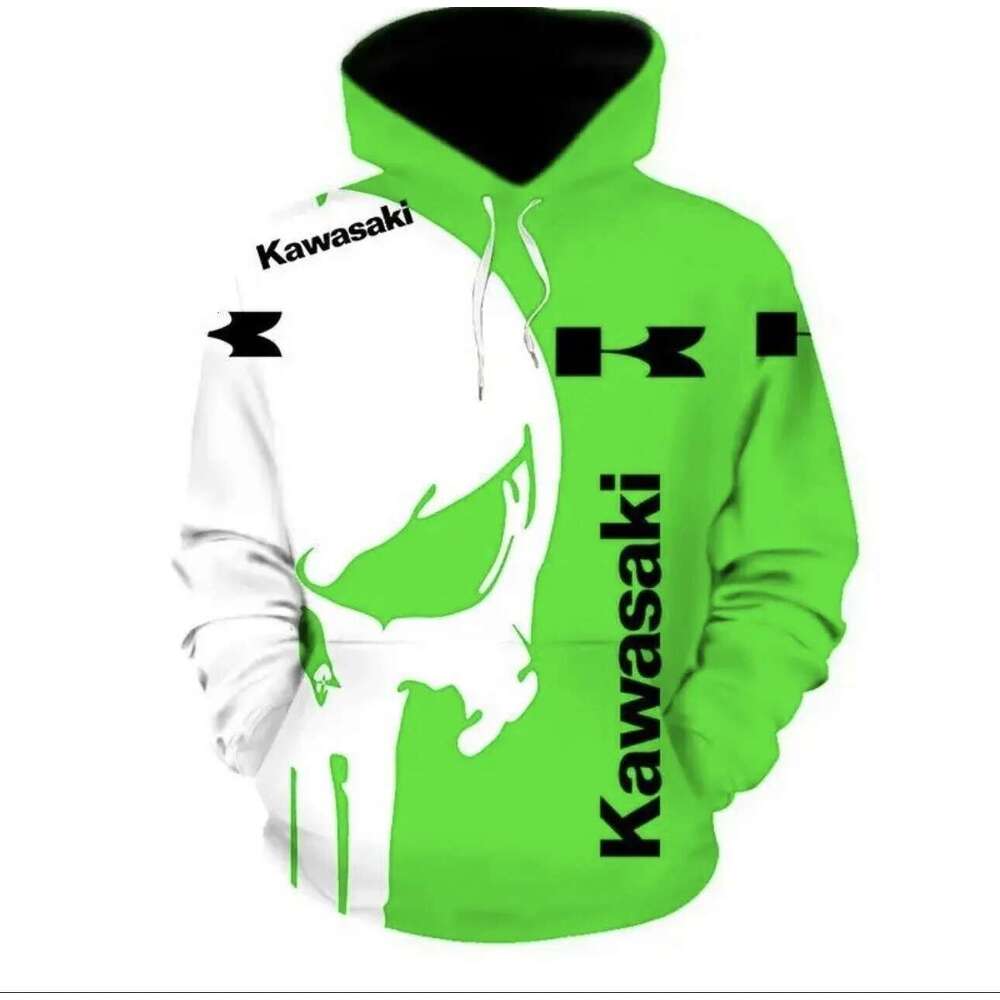 Kawasaki Motorcycle Racing Team Men Zipper Hoodie 2024 Spring Autumn Women Sweatshirt Casual Children Jackets Coat