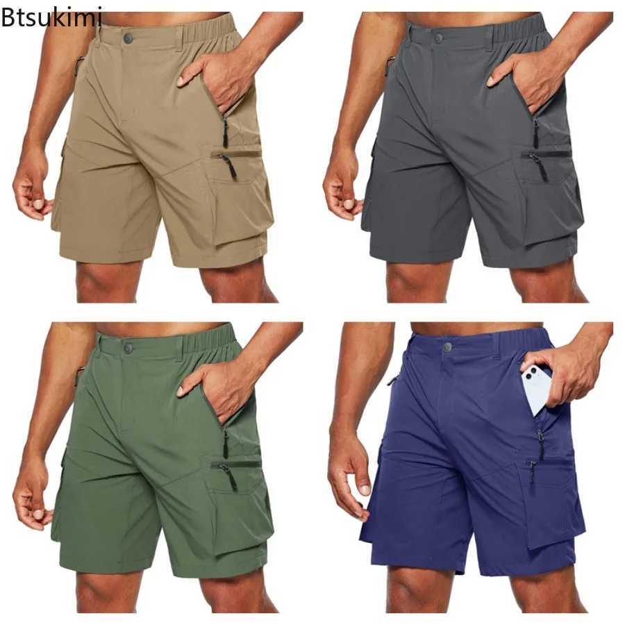 Summer Quick Drying Cargo Shorts Mens Camping Hiking Outdoor Casual Sport Short Pants Multi-pockets Design Work Shorts for MenX240921
