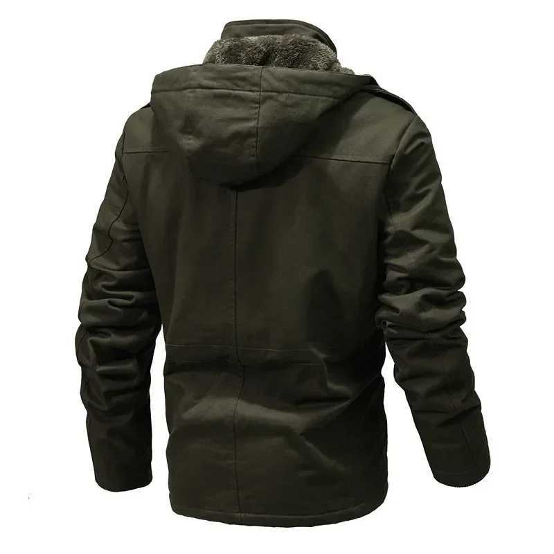 New mens outdoor tools mens military jacket multi pocket winter jacket hooded casual park wool jacket casual jacket W240920