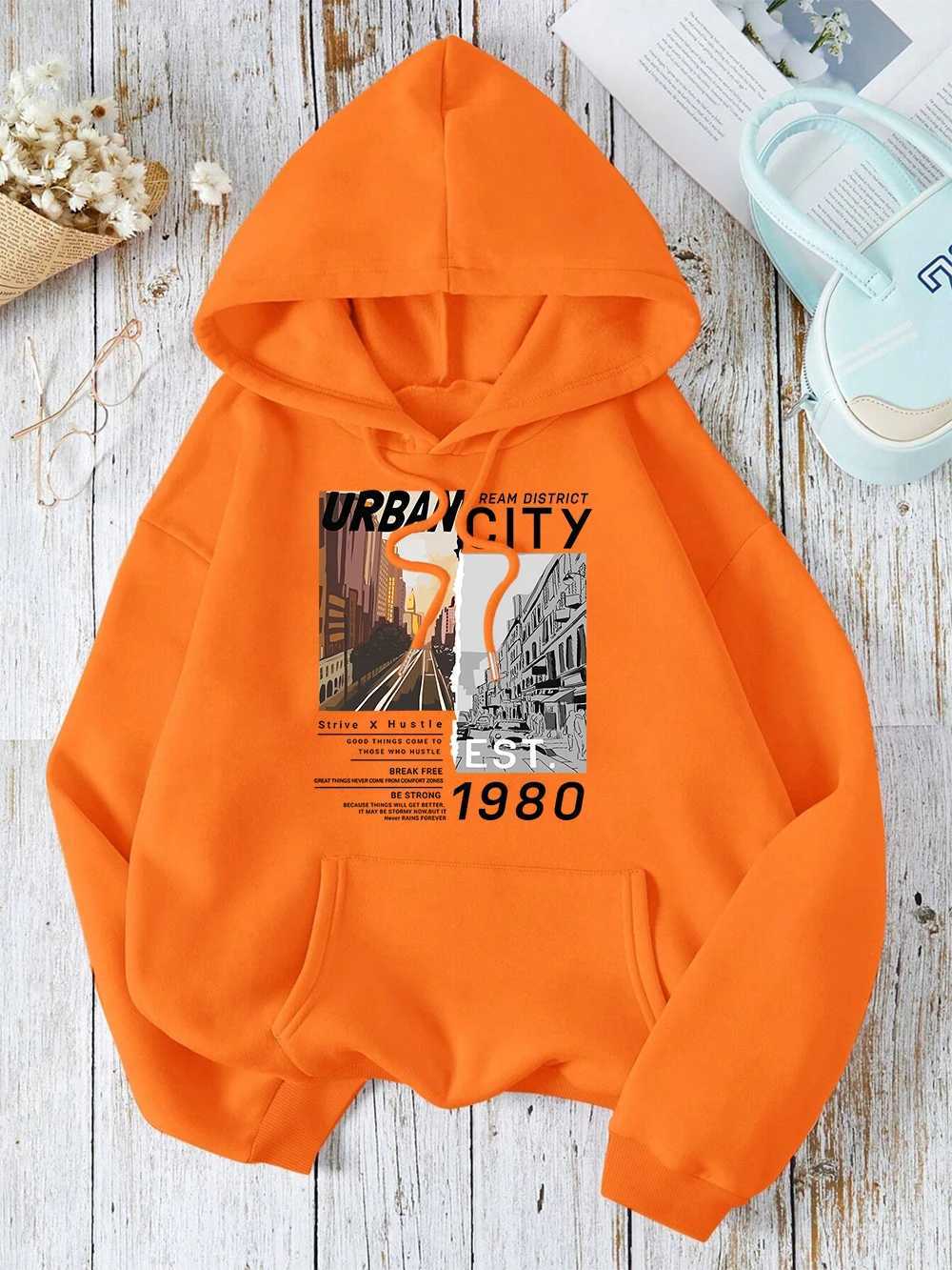 Urban Dream District City Printed Hoodie Mens Hip Hop Fashion Hoodie Harajuku Wool Sweatshirt Autumn Crewneck Clothing W240921