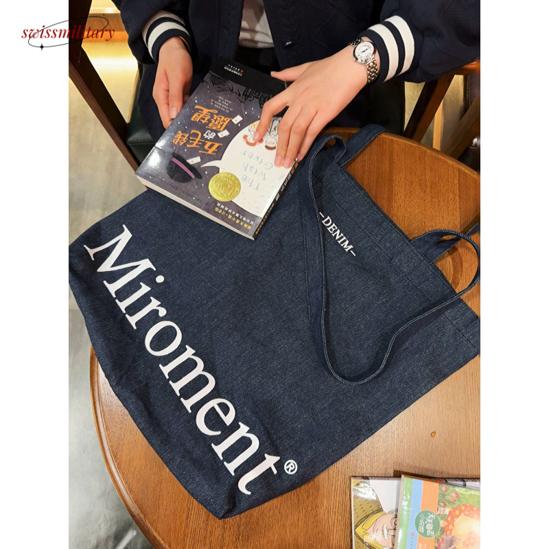 oversized capacity and denim texture. Single shoulder tote bag with high-end feel for girls #13 Swissmilitary
