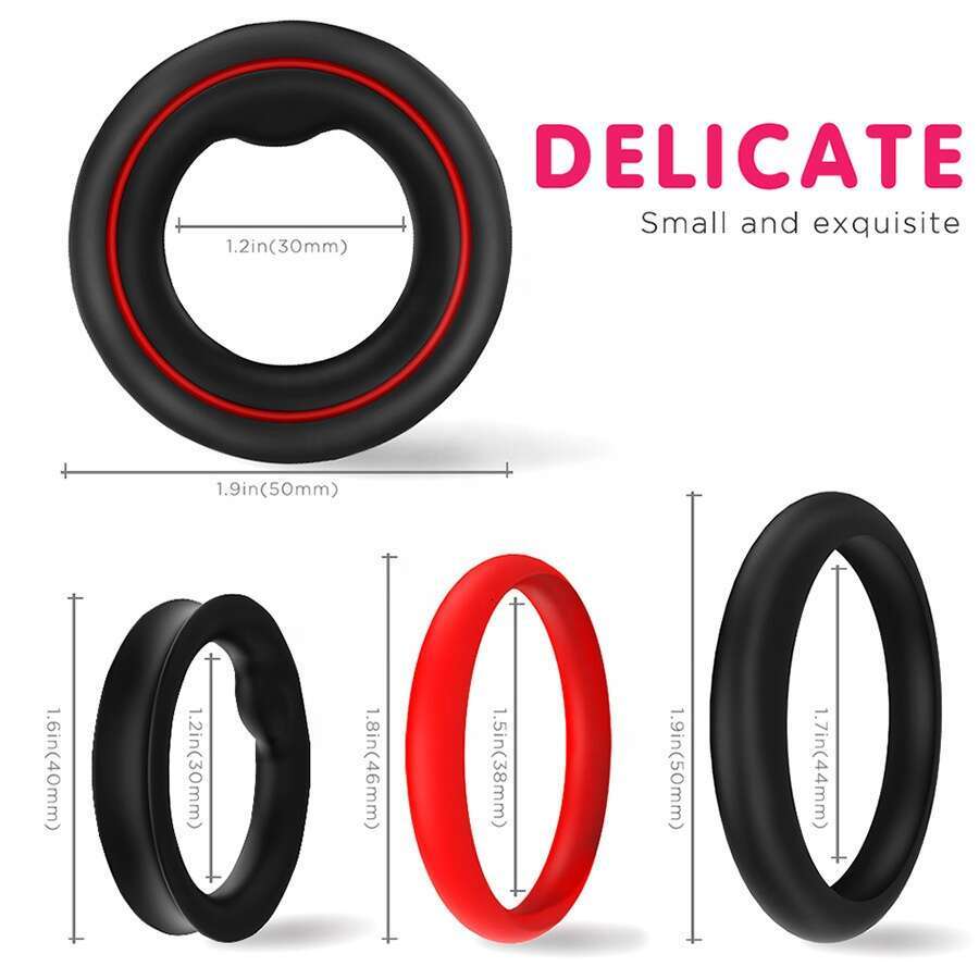 silicone penis ring men cock ring silicone triple flexible penis ring sex toys men adult men sex toys 3pcs