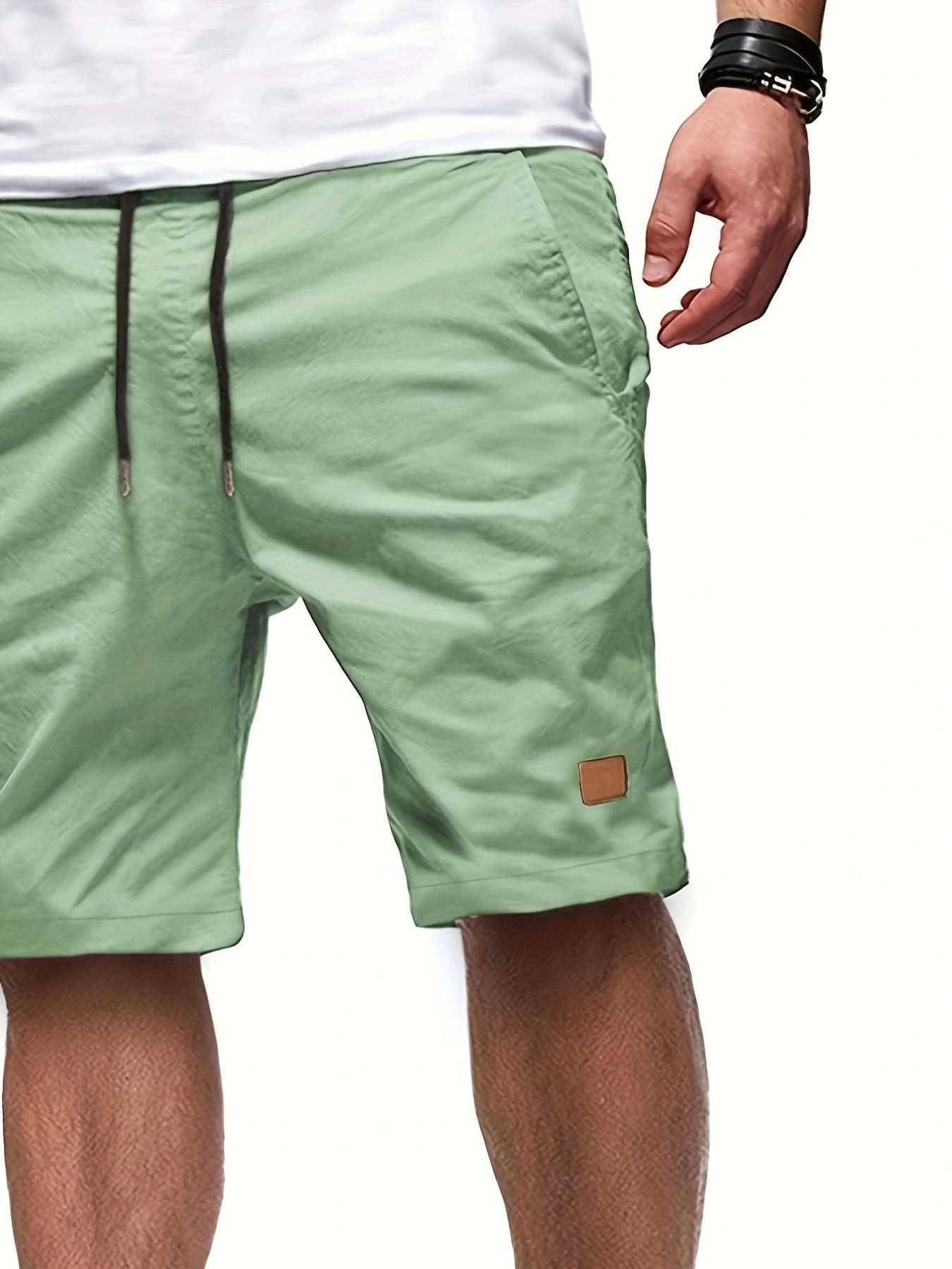 New Mens Casual Short Bermuda Short Fitness Jogging Short Vintage Elastic Waist Cargo shortsX240921